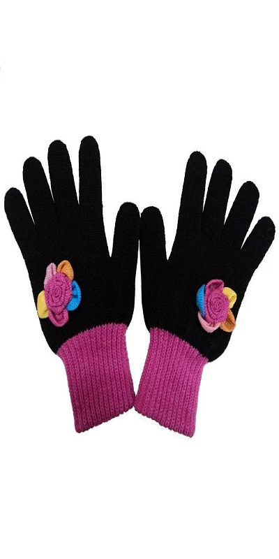 Solid Winter Women Gloves black